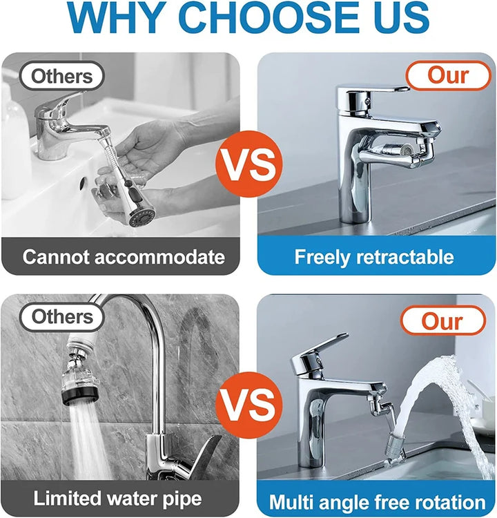 BowLift | Universal 1080° Swiveling Robot Arm Swivel Extension Faucet Aerator