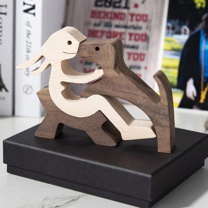 Gift For Pet Lovers - Wood Sculpture Table Ornaments - The Love Between You And Your Fur-Friend | Bowlift