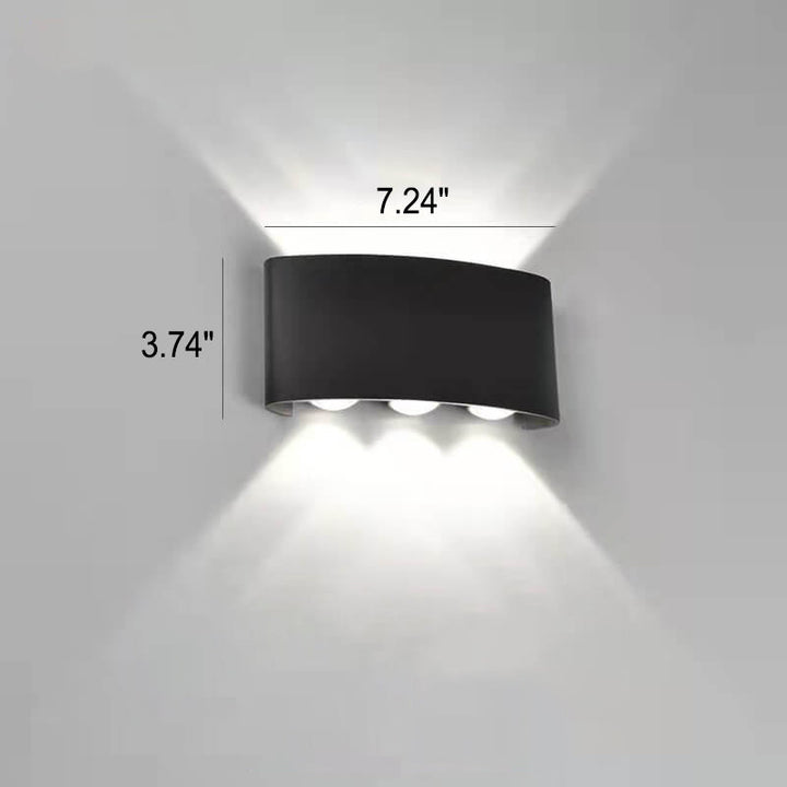 Modern Outdoor Arc Up and Down Spotlight LED Outdoor Waterproof Wall Sconce Lamp | Bowlift