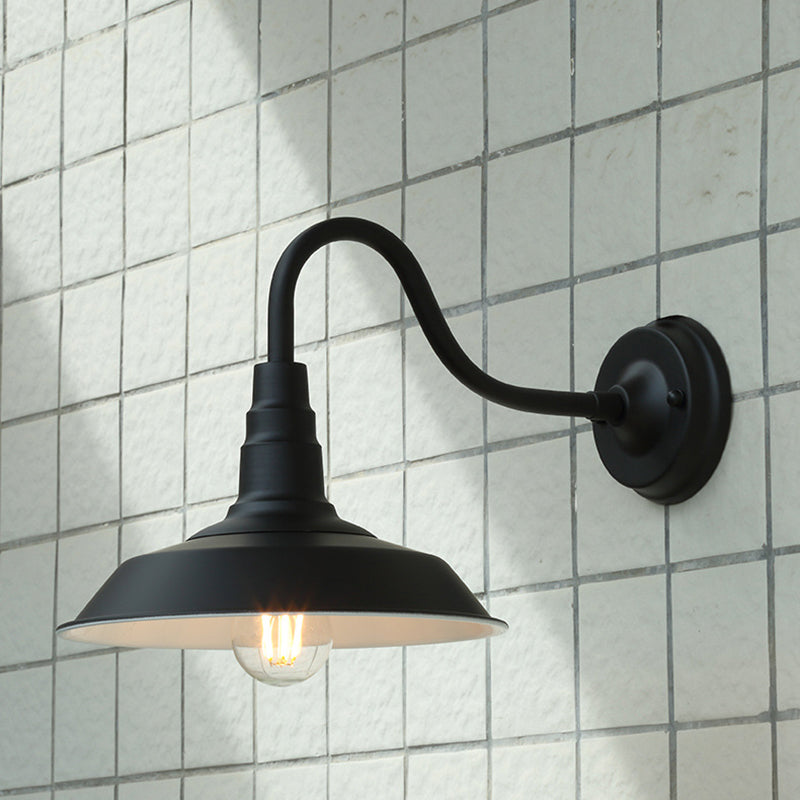 BowLift | Noctura Classic Wall Lamp | Vintage Design | Iron Frame with Round Glass Shade | 1-Light Dining Room Lighting