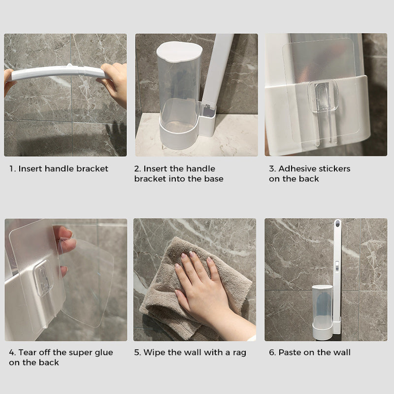 Toilet Wand Kit, Disposable Toilet Cleaning System with 18 Refill Heads | Bowlift