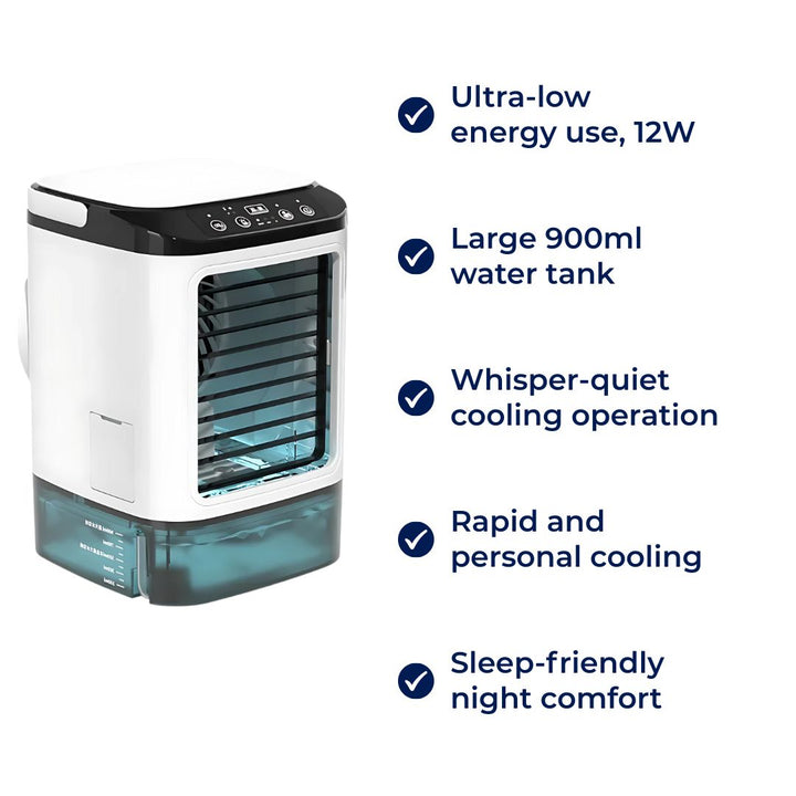 Quiet 12W Cooling Fan – 900ml Tank – Energy Saving – Bedroom Desk Use – Fast Cooling – Sleep Comfort Bowlift