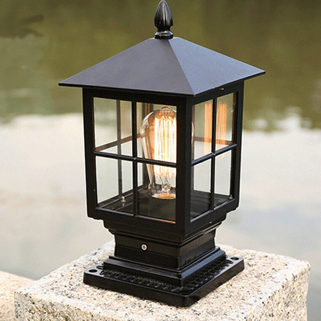 European Outdoor Column Lantern Waterproof  Rustproof 1-Light Patio Light | Bowlift
