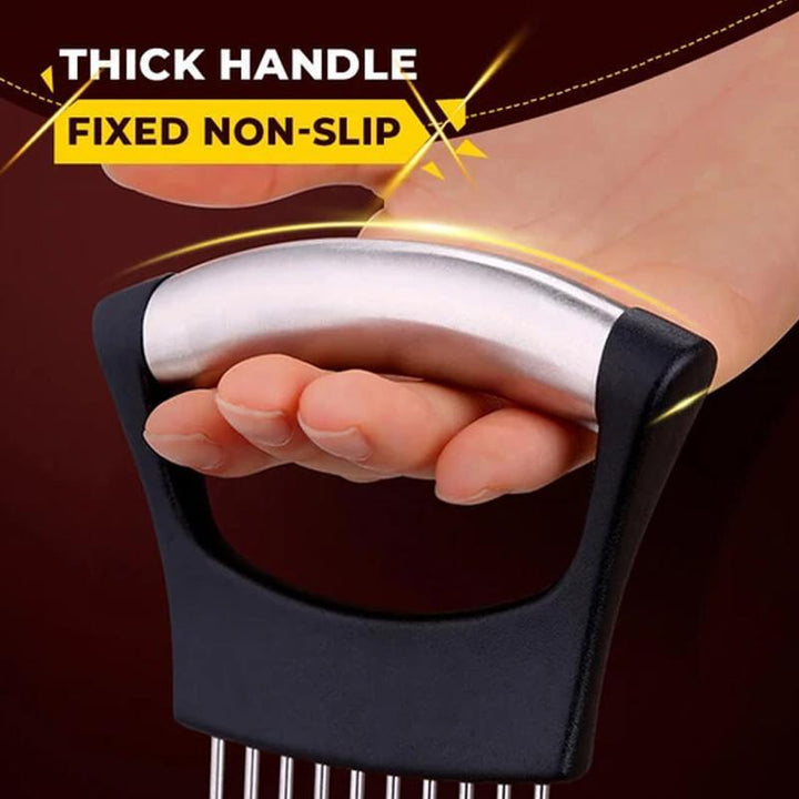 Stainless Steel Onion Cutter Holder, Food Slicers Assistant Tomato Slicer Holder | Bowlift
