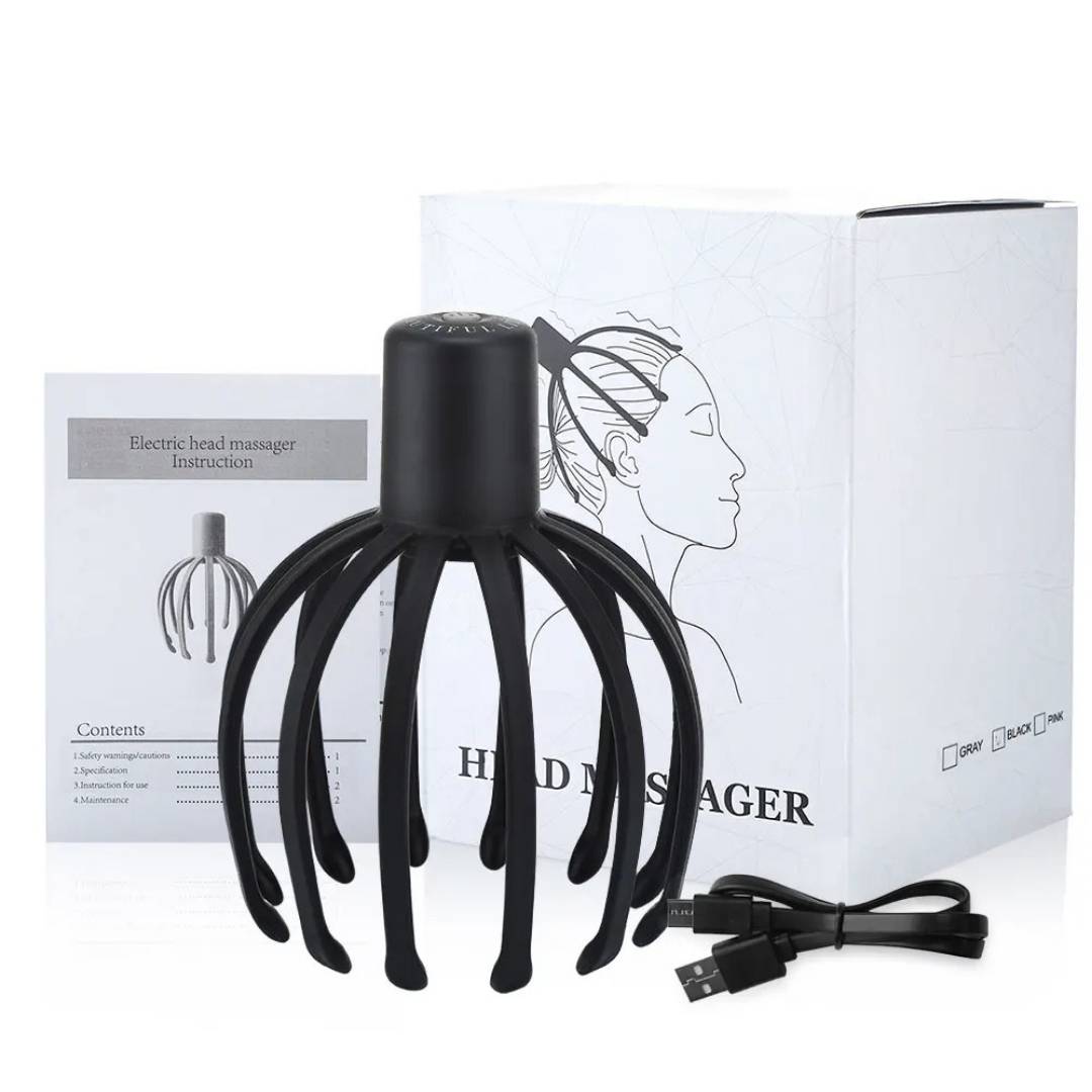 CalmFlow Smart Electric Octopus Head Massager | Scalp Massage - Stress Relief - Improved Sleep - Multi-Directional Vibration Head Massager Bowlift