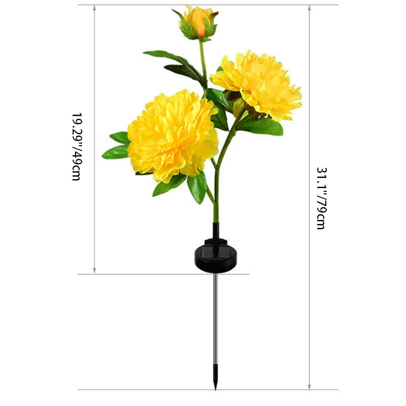 Contemporary Creative Solar Peony Flower LED Waterproof Lawn Landscape Insert Light For Outdoor Patio | Bowlift