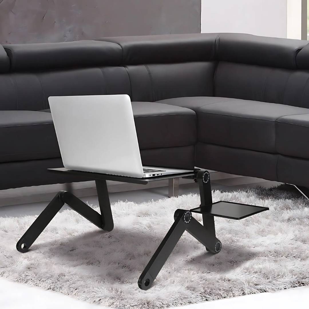 ErgoElevate Adjustable Laptop Stand | for Bed - Couch - Desk - Cooling Function for Comfort and Productivity Bowlift