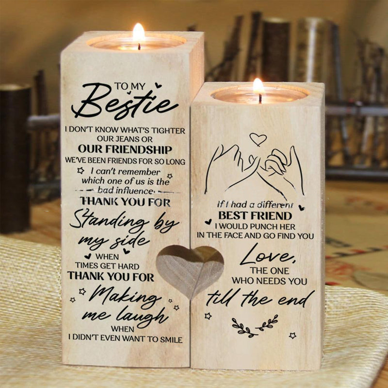 Smile A Lot More - Wooden Candle Holder with Candle Gift for Your Loved Ones | Bowlift