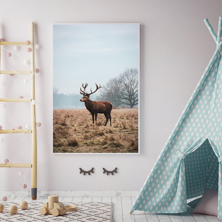 Regal Deer in the Plains - Canvas Wall Art Painting | Bowlift