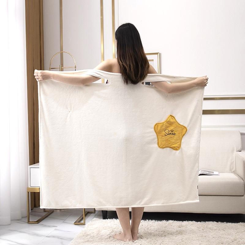 Fleece bathrobes with quick-drying effect for women | Bowlift