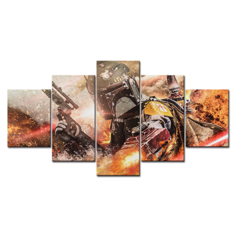 5 Piece Wrath of the Bounty Hunter - Canvas Wall Art Painting | Bowlift