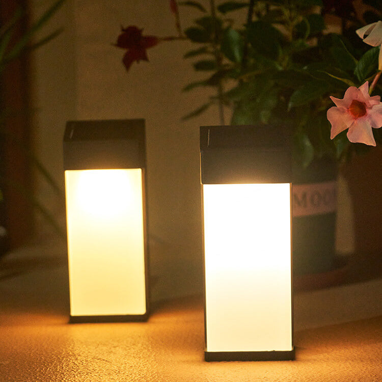 Solar Square Frosted Glass Waterproof Outdoor LED Wall Sconce Lamp | Bowlift