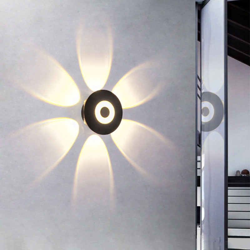 Contemporary Scandinavian Aluminum Round Shade LED Wall Sconce Lamp For Outdoor Patio | Bowlift