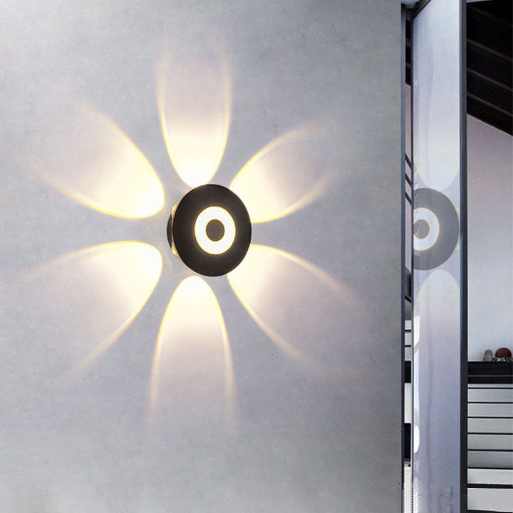Contemporary Scandinavian Aluminum Round Shade LED Wall Sconce Lamp For Outdoor Patio | Bowlift