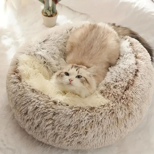 BowLift | Round Hooded Faux Fur Pet Bed