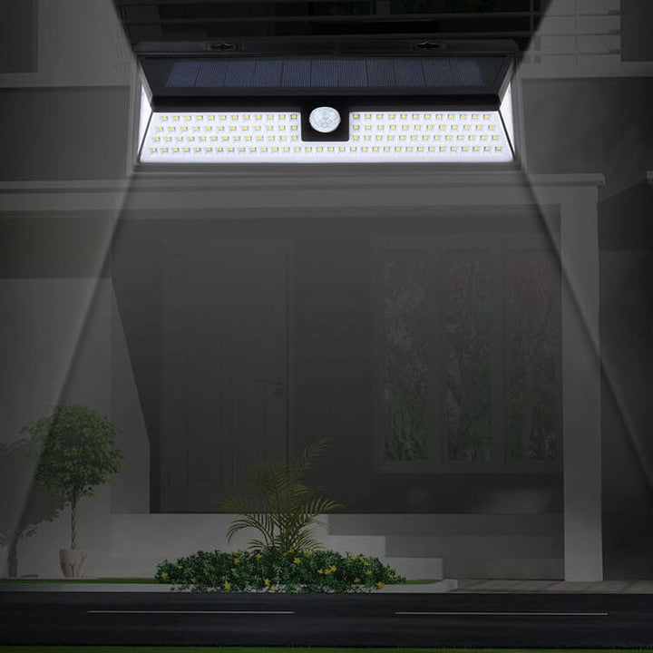 Modern Black Rectangular Human Sensor Solar Waterproof Outdoor Garden LED Wall Light | Bowlift