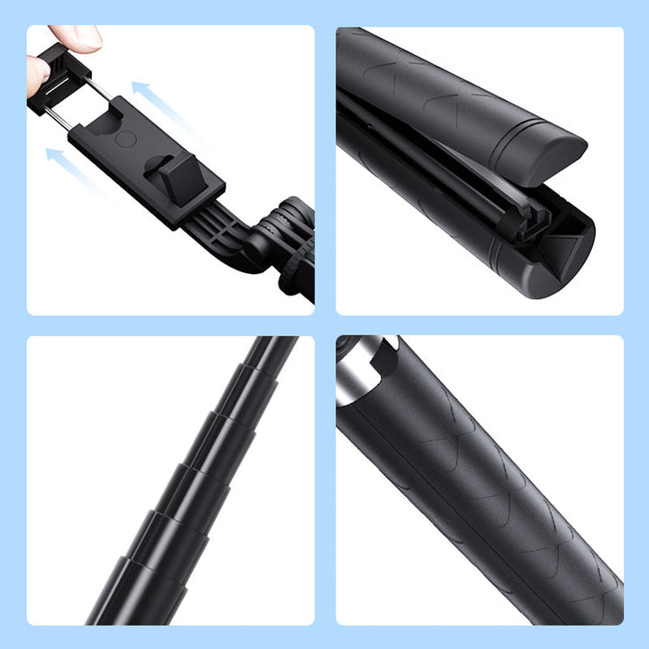 Selfie stick with LED additional light | Bowlift
