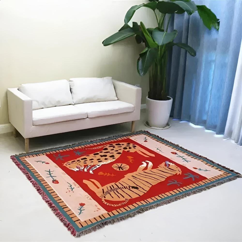 BowLift | Leopard Woven Tassel Blanket
