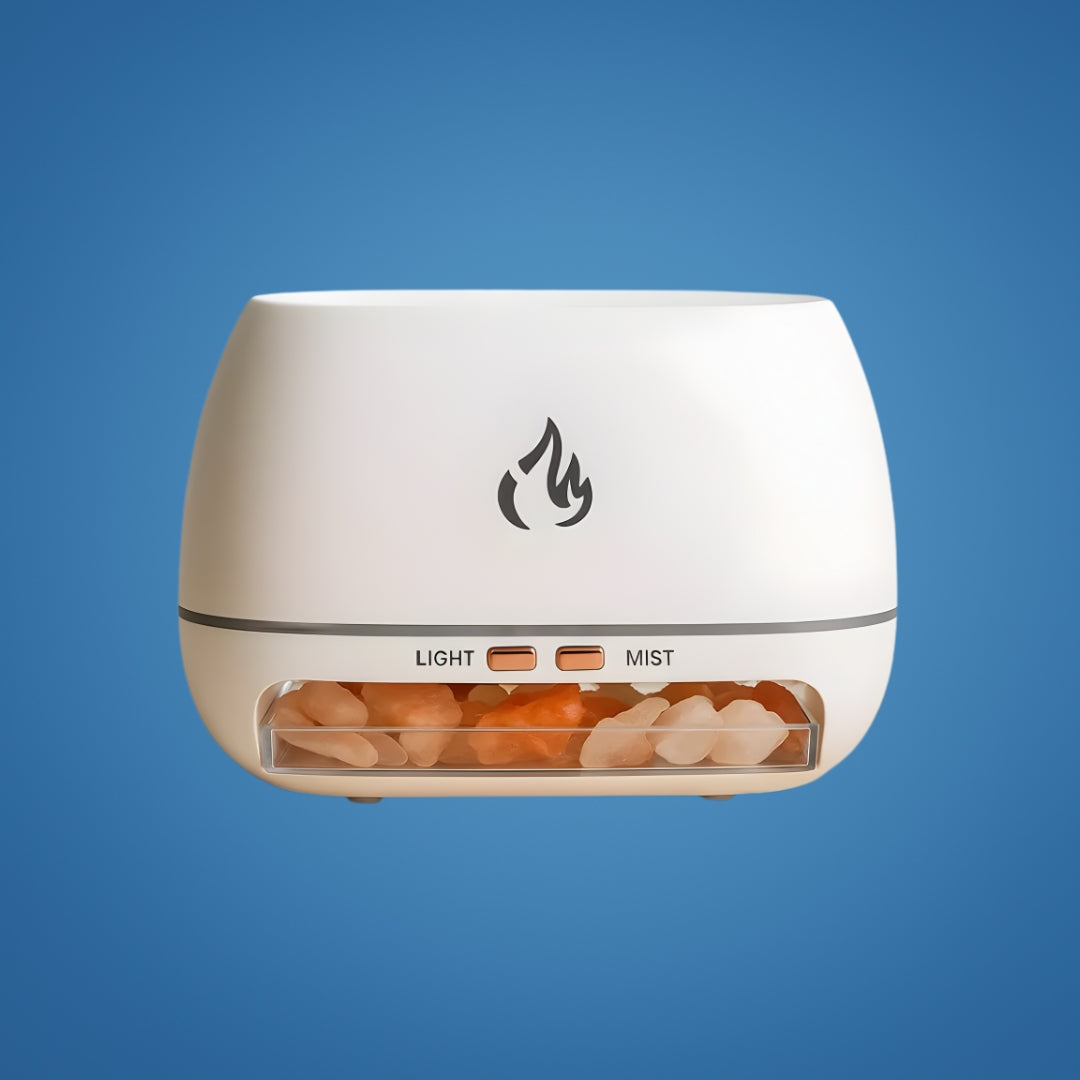 Relieves Dry Air and Aids Sleep – Himalayan Salt Crystal, Quiet Mist and Calming Home Air Wellness Bowlift