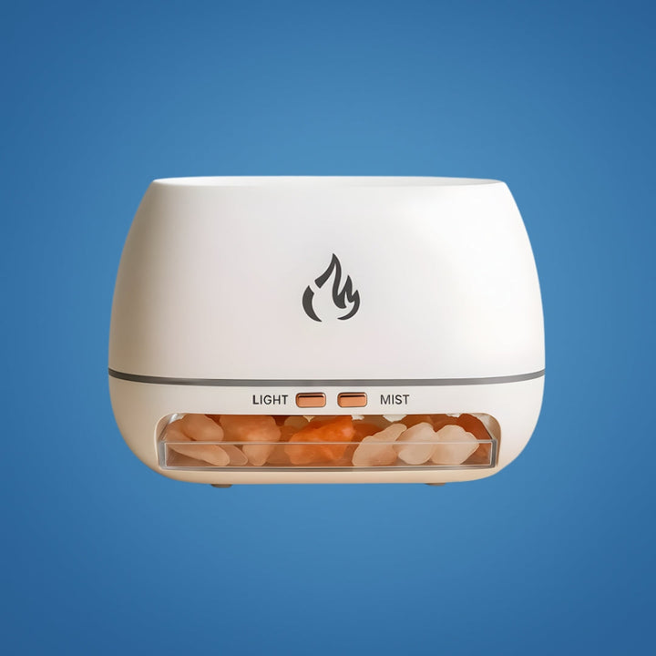 Relieves Dry Air and Aids Sleep – Himalayan Salt Crystal, Quiet Mist and Calming Home Air Wellness Bowlift