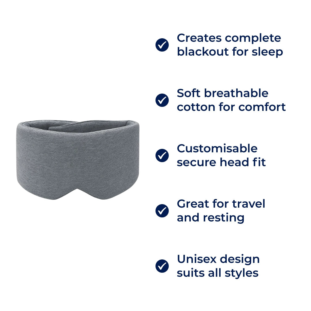 Total Light Blocking – Soft Cotton Comfort – Breathable Fit – Blocks All Light for Travel, Naps & Deep Sleep Bowlift