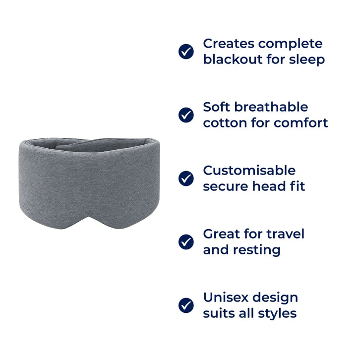 Total Light Blocking – Soft Cotton Comfort – Breathable Fit – Blocks All Light for Travel, Naps & Deep Sleep Bowlift