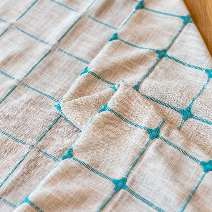 BowLift | Turquoise Lattice Boho Tassel Curtain