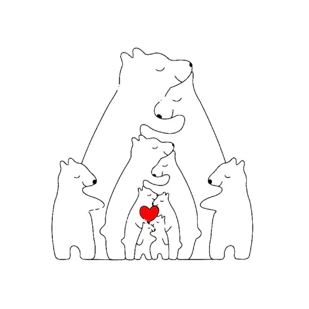 BowLift | CozyBears Wooden Family Puzzle