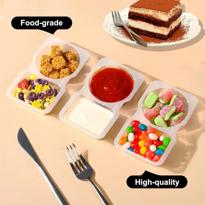 BowLift | 10-piece set reusable snack containers (130 ml) – With double chamber & leak pRedection
