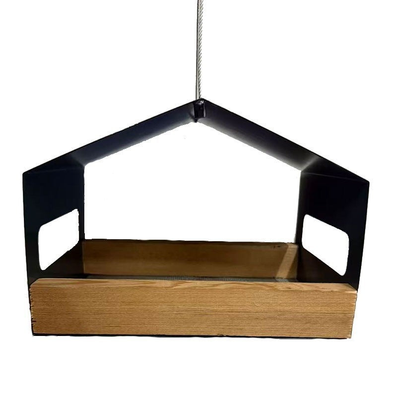 Hanging birdhouse made of wire mesh