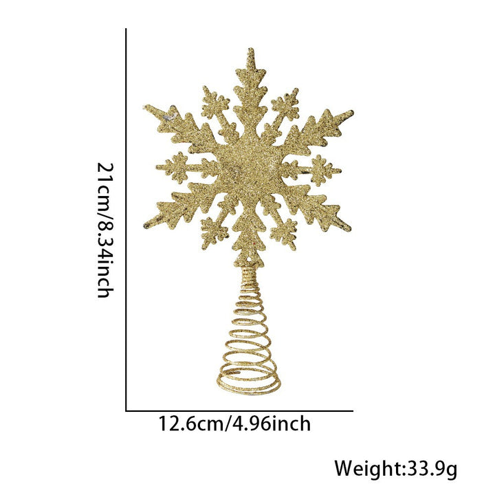 Christmas tree top star with glitter snowflake design
