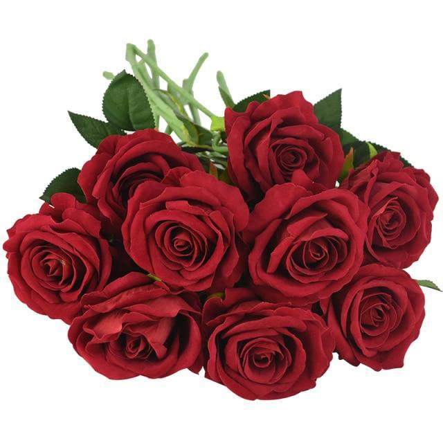 10 pieces silk roses Bowlift