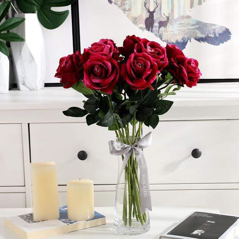 10 pieces silk roses Bowlift