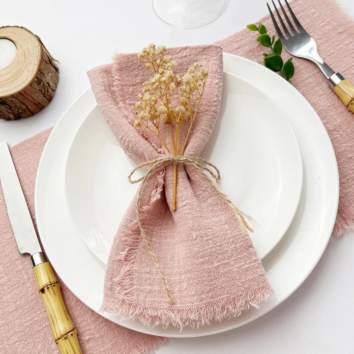 10pcs Napkin Reusable Tea Towel Table Décor Retro Burrs napkin | Bowlift