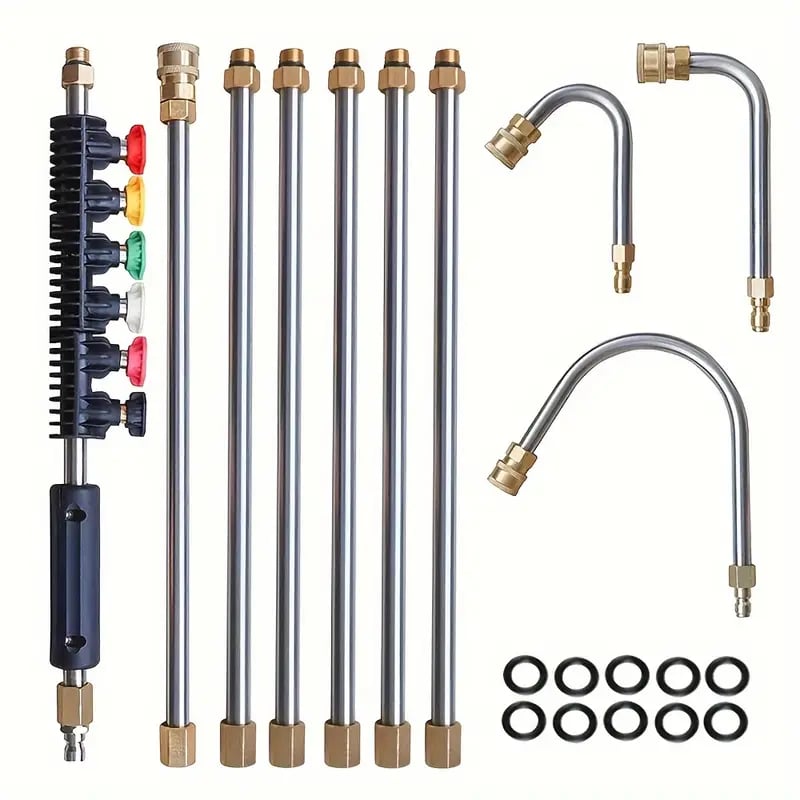 BowLift | Telescoping High Pressure Washer Wand Set | 4000 PSI, 7 Nozzle Tips & Ideal for Gutter, Roof, and Hard-to-Reach Cleaning
