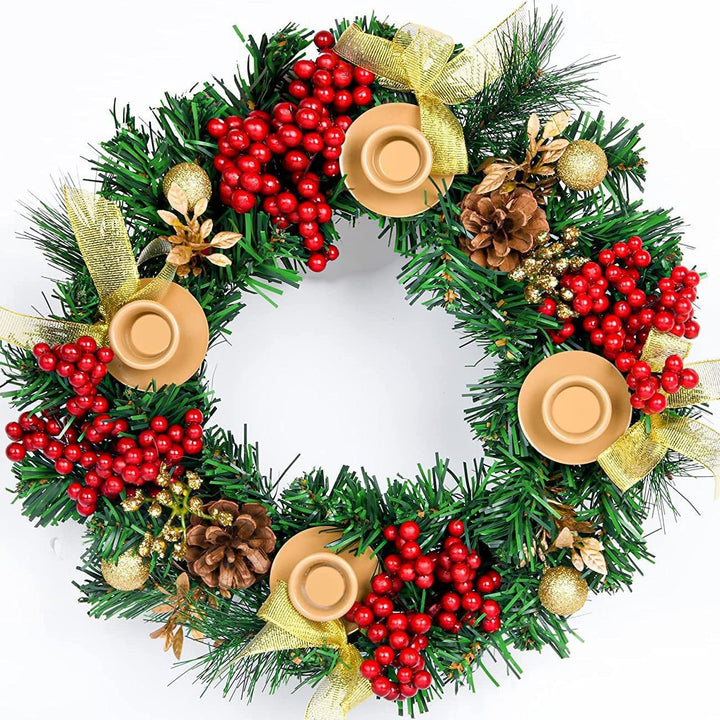 Advent wreath with candle holder and decoration