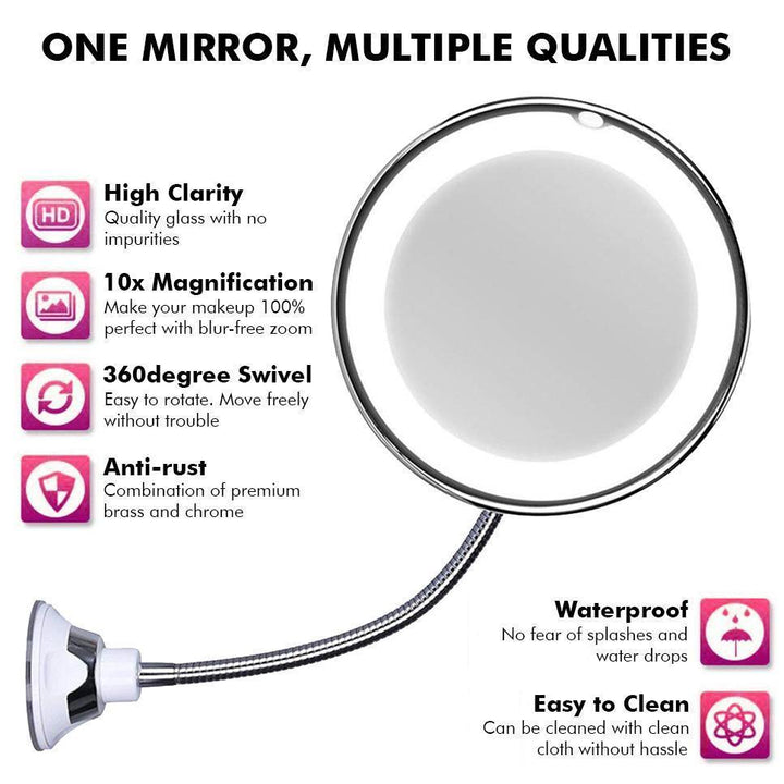 BowLift | 10x Zoom LED Makeup Mirror
