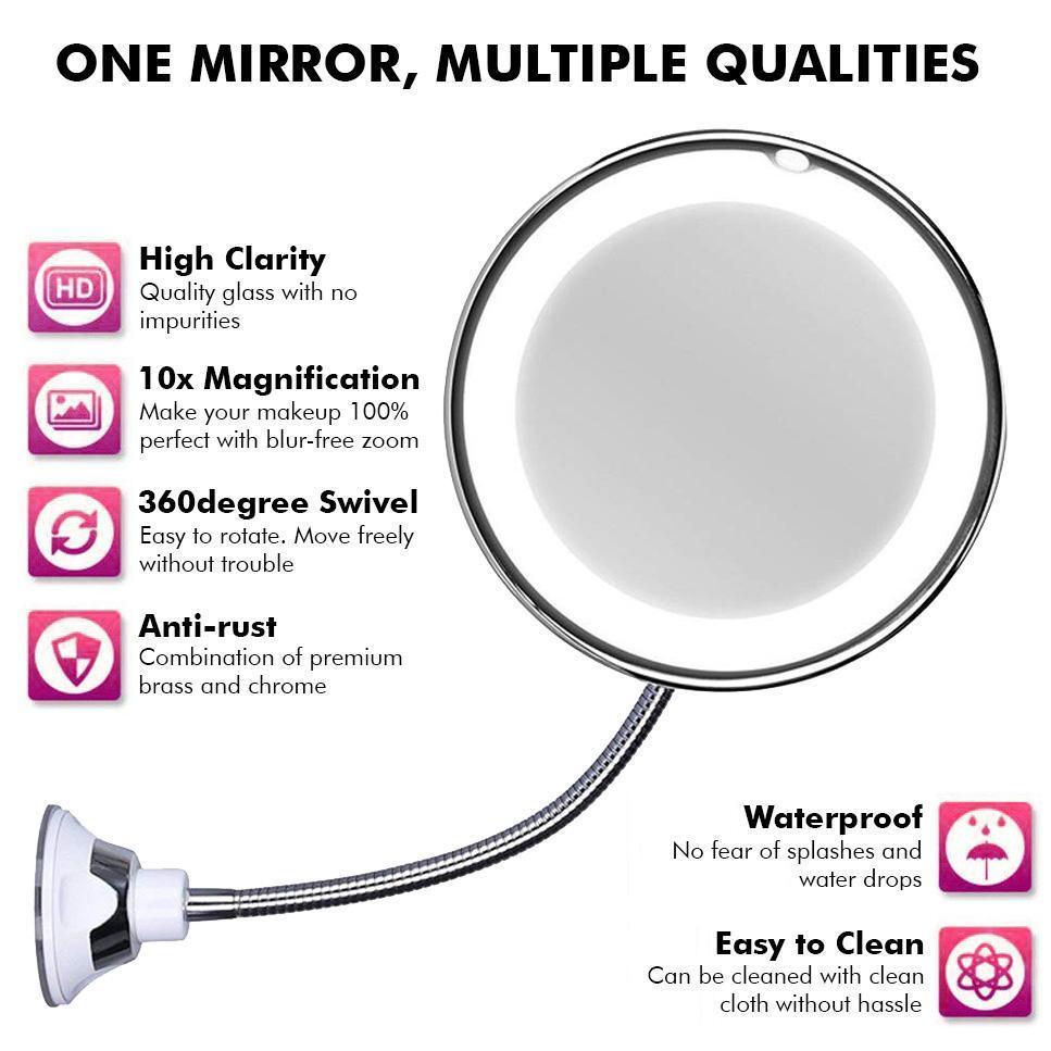 BowLift | 10x Zoom LED Makeup Mirror