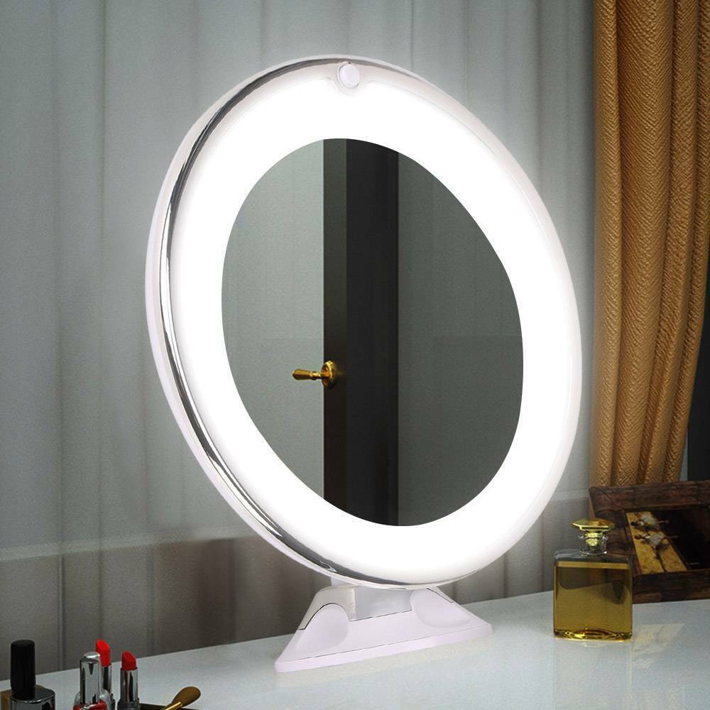 BowLift | Lunora LED Makeup Mirror | 10x Magnification | 360° Rotatable | Compact & Travel-Friendly