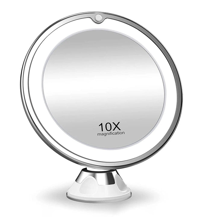 BowLift | Lunora LED Makeup Mirror | 10x Magnification | 360° Rotatable | Compact & Travel-Friendly