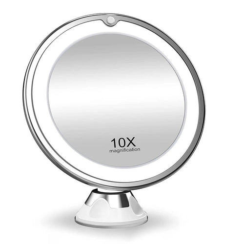 BowLift | Lunora LED Makeup Mirror | 10x Magnification | 360° Rotatable | Compact & Travel-Friendly