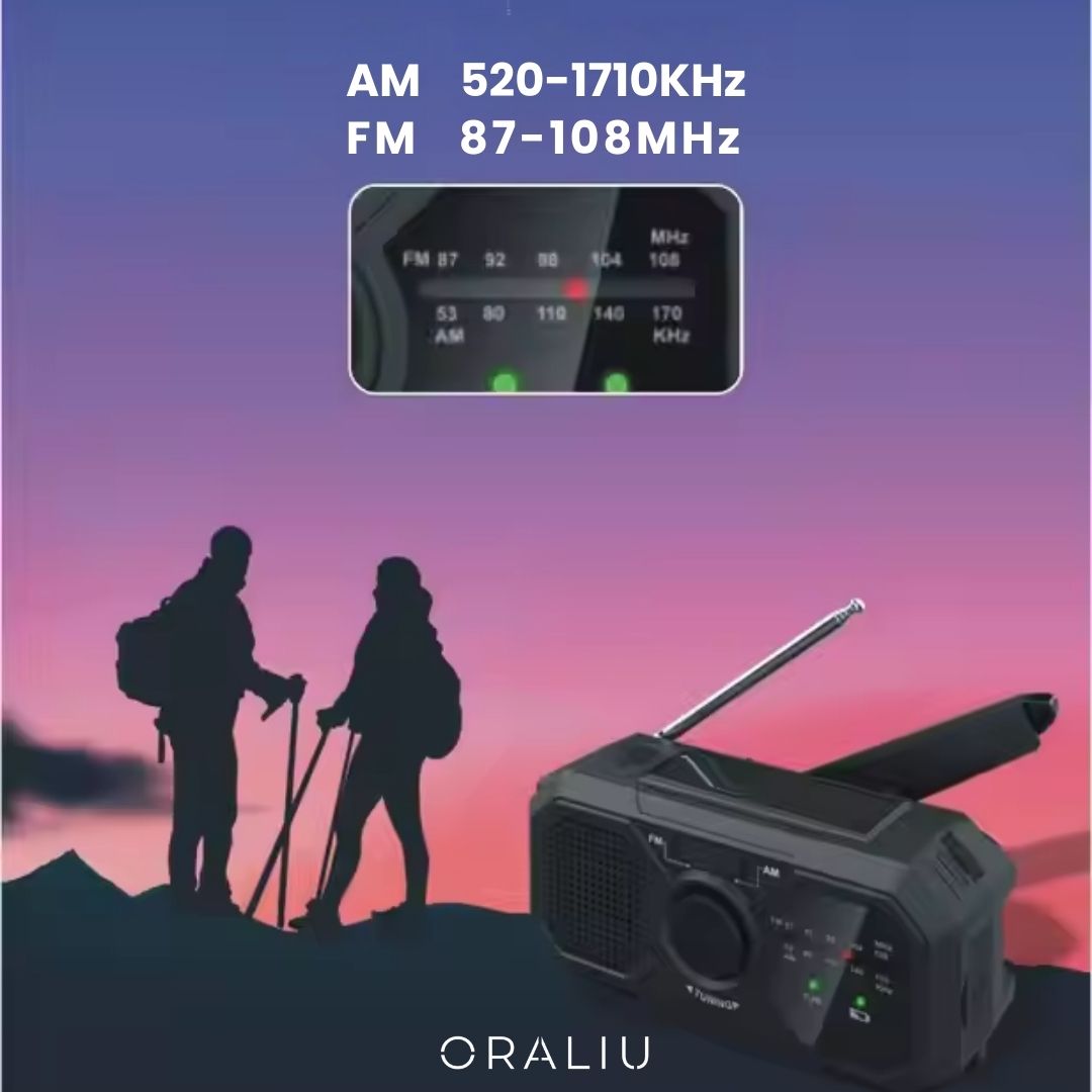 BowLift | Portable Emergency Radio – Solar & Hand Crank Powered