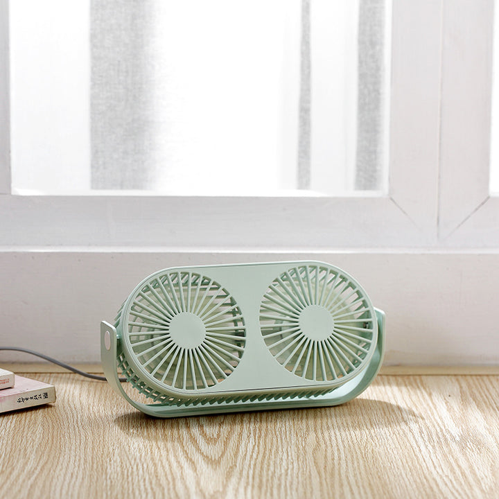 Dual-Head Portable Desk Fan Bowlift