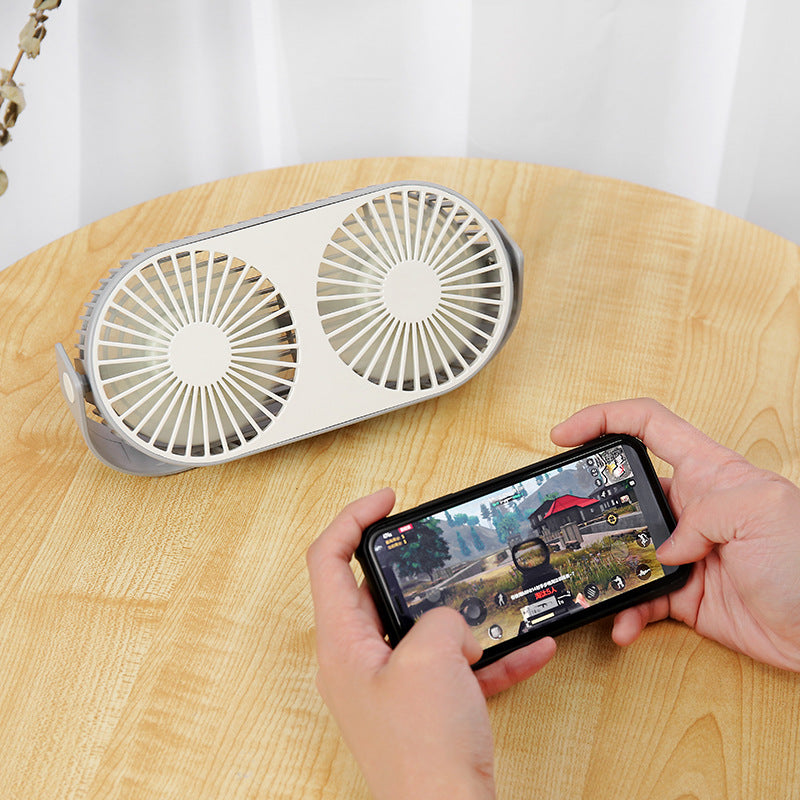 Dual-Head Portable Desk Fan Bowlift