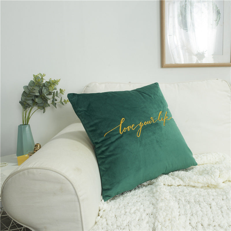 Decorative Throw Pillow with Elegant Embroidery