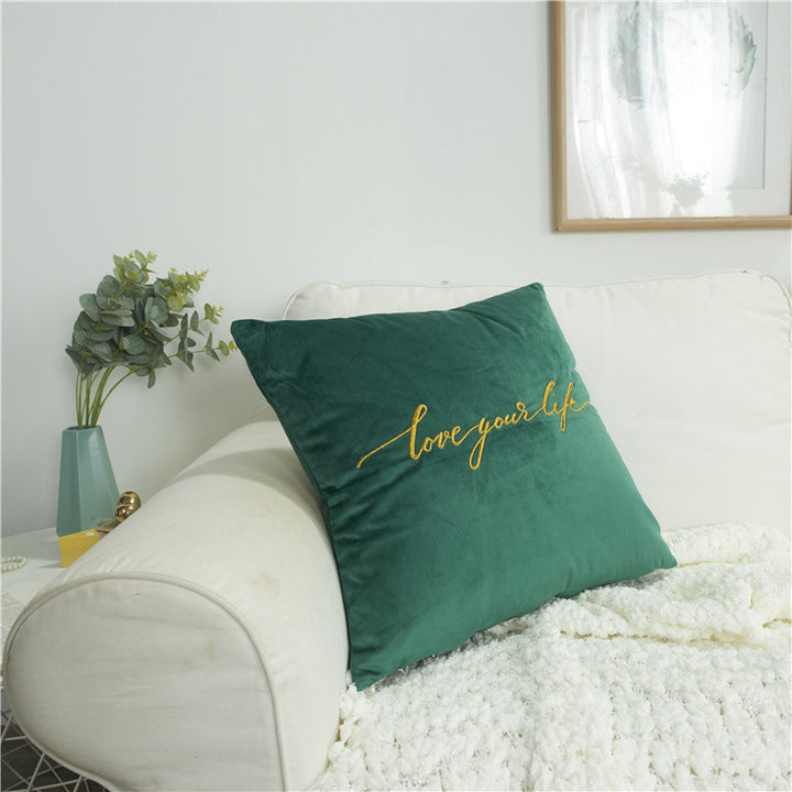 Decorative Throw Pillow with Elegant Embroidery