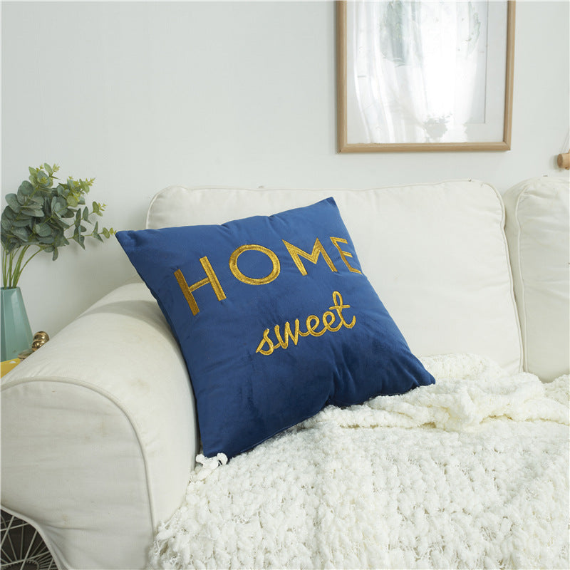 Decorative Throw Pillow with Elegant Embroidery