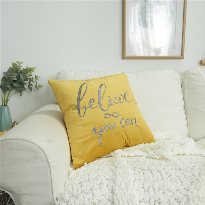 Decorative Throw Pillow with Elegant Embroidery