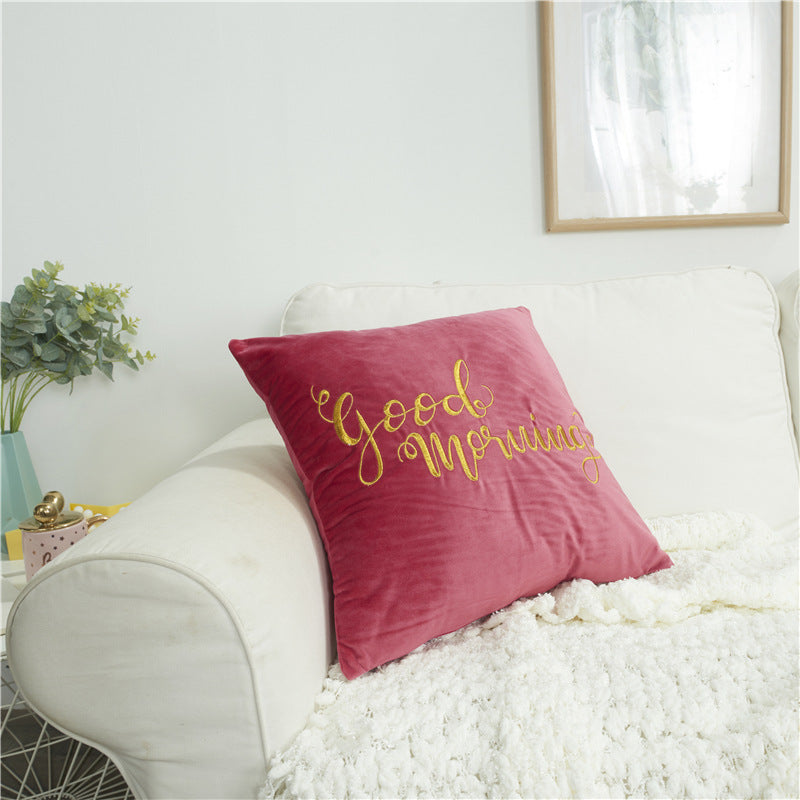 Decorative Throw Pillow with Elegant Embroidery
