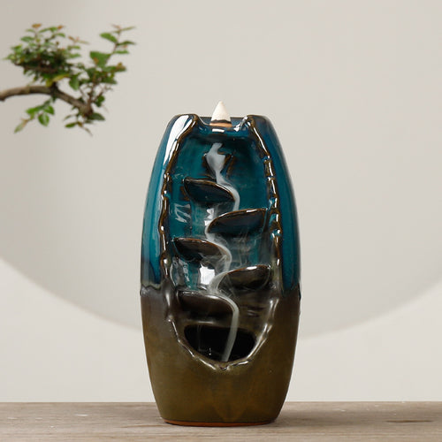 Elegant Ceramic Waterfall Incense Burner